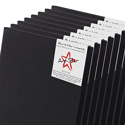 Art-Star 8X University Black KEILRAHMEN 80x100 cm | Schwarze Leinwände auf Keilrahmen 80x100 cm | Leinwandtuch vorgrundiert, malfertige bespannte rechteckige Keilrahmen mit Leinwand zum malen
