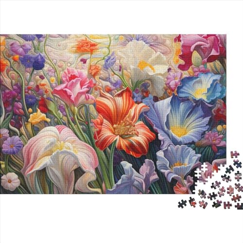 Fresh Flowers Puzzle 500 Teile Puzzle Für Erwachsene Impossible Puzzle Multi-Coloured Lernspiel Challenging Games Holzspielzeug Geschenk 500pcs (52x38cm)