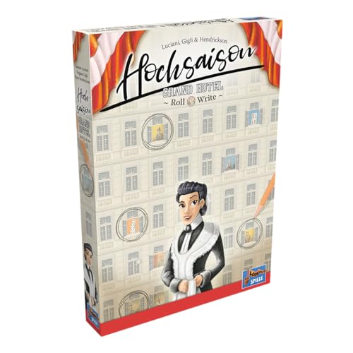 Lookout Spiele | Hochsaison: Grand Hotel Roll & Write | Kennerspiel | Würfelspiel | 2-4 Spieler | Ab 12+ Jahren | 45 Minuten | Deutsch