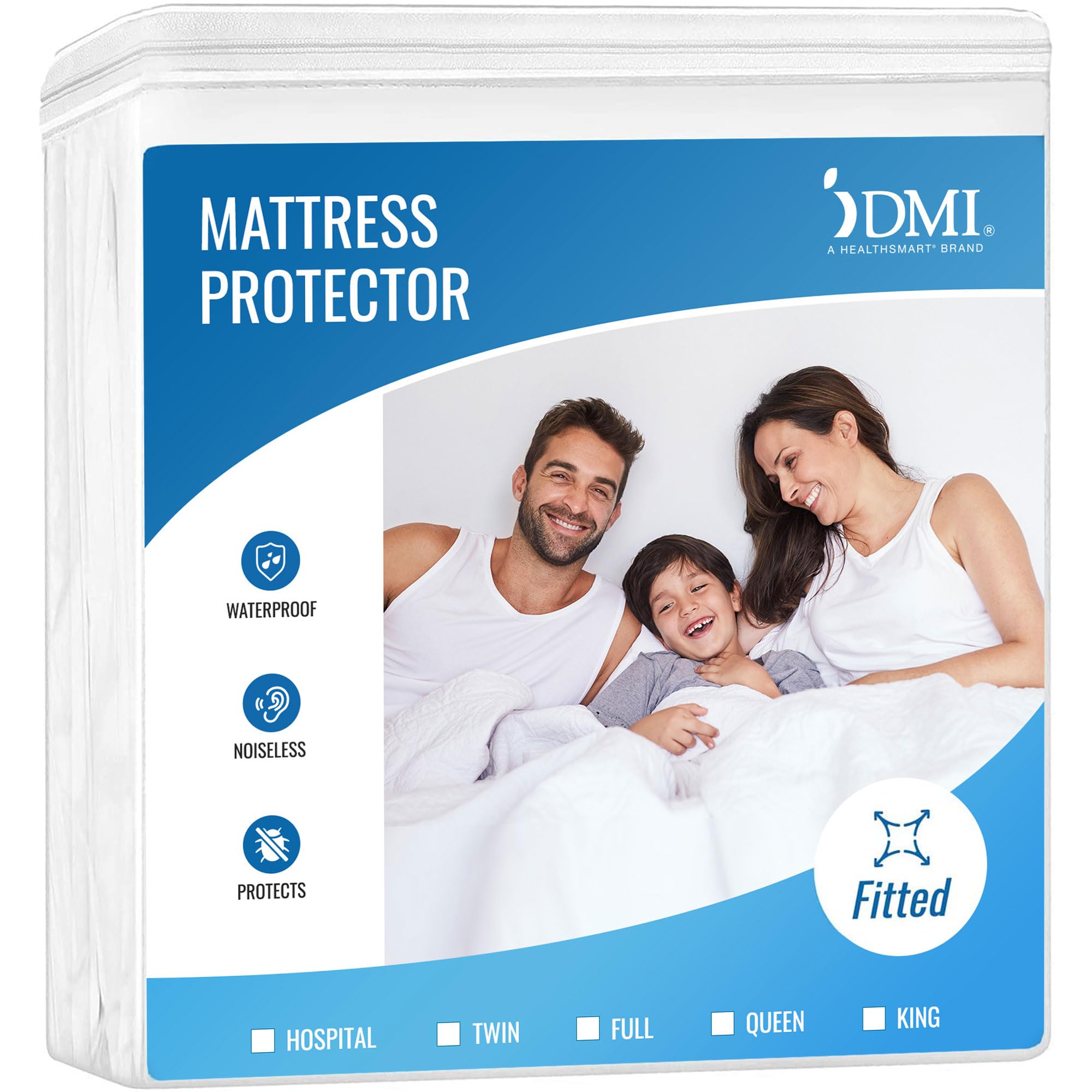 DMI Hypoallergen konturiertem Kunststoff Matratze Bezug Displayschutzfolie, King Size, Weiß