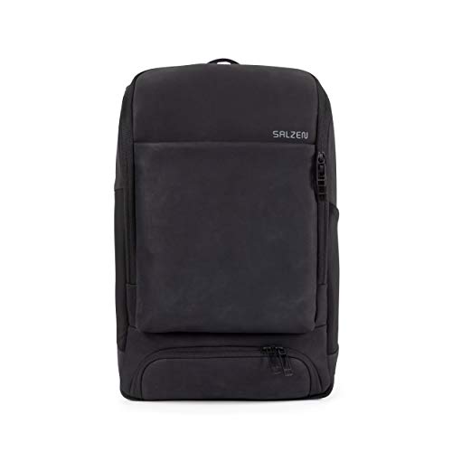 SALZEN Lederrucksack Alpha Backpack Premium Laptoprucksack bis 15 Zoll schwarz