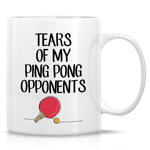 Retreez Lustige Ping Pong Tasse Geschenk Tears Of My Ping Pong Gegner Spieler Trainer Tischtennis 325 ml Keramik Kaffeetassen – sarkastisch motivierend inspirierendes Geburtstagsgeschenk für ihn,