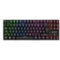 Sharkoon PureWriter RGB TKL Mechanische Low Profile-Tastatur (RGB Beleuchtung, rote Schalter, flache Tasten, Tenkeyless, Beleuchtungseffekte, abnehmbarem USB Kabel) schwarz