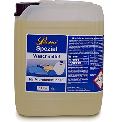 5 Liter Petzoldt's Spezial Waschmittel für Microfaser-Poliertücher die zur Fahrzeugpflege verwendet werden, Microfaserwaschmittel, Mikrofaser