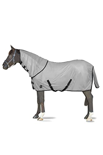 Horze Pferde Fliegendecke Paso Fino, Fliegenschutz mit abnehmbares Halsteil und UV-Schutz