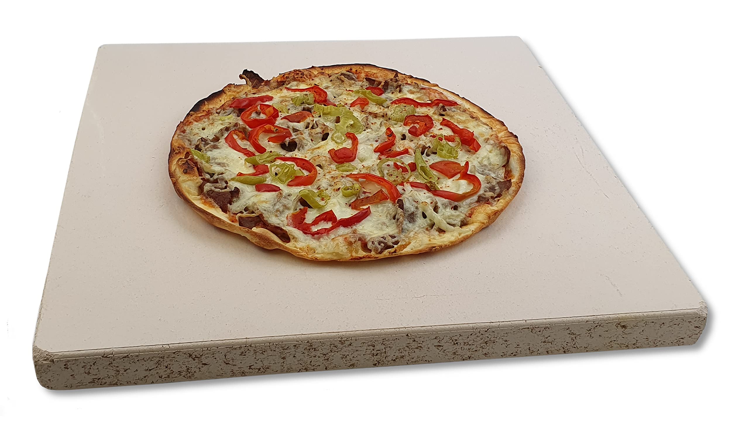 Pizzaplatte Backofenplatte Brotbackplatte Pizzastein Brotbackplatte Flammkuchen Varianten 40 x 40 x 3 cm und kleiner aus Speicherschamotte (40 x 32 x 3)