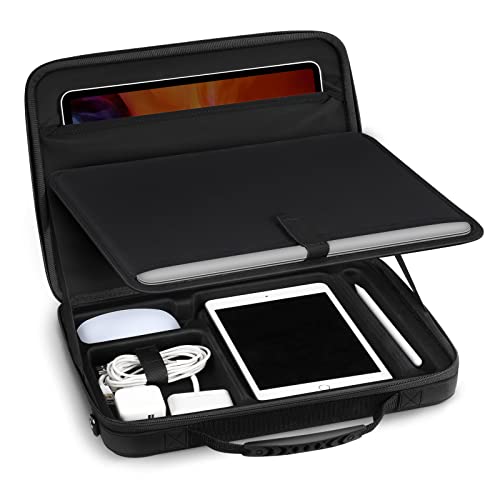 SITHON Laptop Tasche Hülle Umhängetasche für 13.3" MacBook Air/ Pro, Tasche für 12.9" iPad Pro, Surface Pro X/7/6/5/4, Elektronische Organizer für Maus Ladegerät, stoßfest Hart Aktentasche, Schwarz