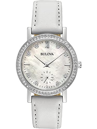 Bulova Damen Analog Quarz Uhr mit Leder Armband 96L245