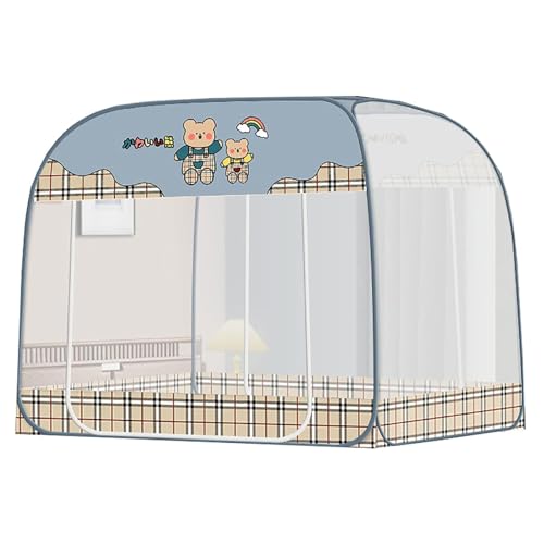 BTAISYDE Faltbares Moskitonetz-Bett-Baldachin Warmes Atmungsaktives Pop-up-Zelt-Zelt-Baldachin Heim-Bettnetz für Twin Single Full Queen,A,1 * 1.95M