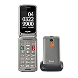 Gigaset GL590 GSM - Senioren GSM Mobiltelefon mit SOS-Funktion - einfache Bedienung mit 2,8" Farbdisplay und sprechenden Tasten - Hörgerätkompatibel - Klapphandy ohne Vertrag, titan-silber