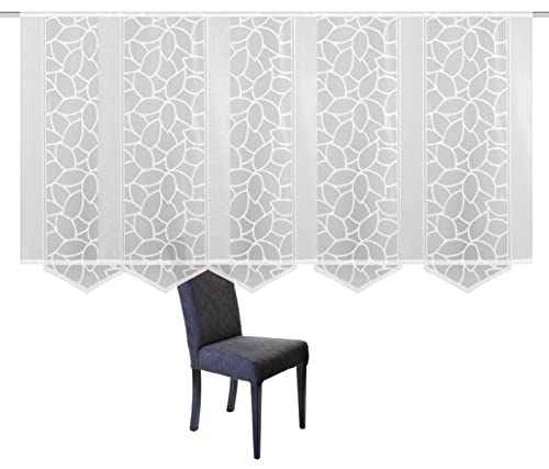 Home Fashion Schiebevorhang Jacquard Set, Stoff, weiß, 160 x 57 cm, 5-Einheiten