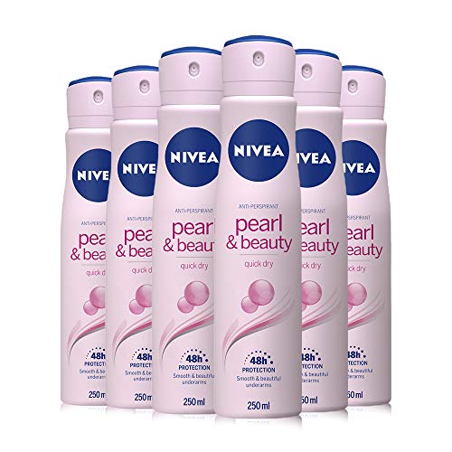 NIVEA Deo Pearl & Beauty 250ml Pack of 6