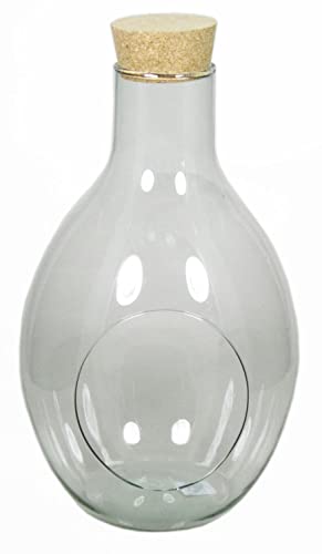 INNA-Glas Terrarium Flasche Glas VINELLA mit Korken, klar, 48,5 cm, Ø 30 cm - Dekovase