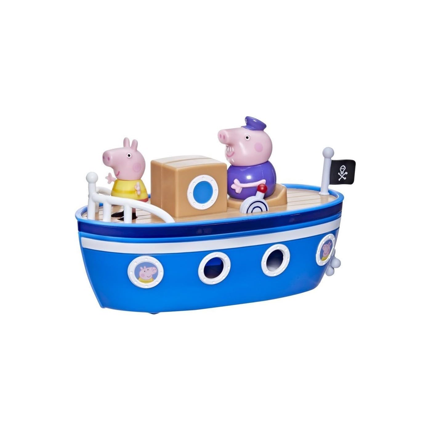 Peppa Pig Grandpa Pig’s Cabin Boat Preschool Toy: 1 Figure, Removable Deck, Rolling Wheels, for Ages 3 and Up