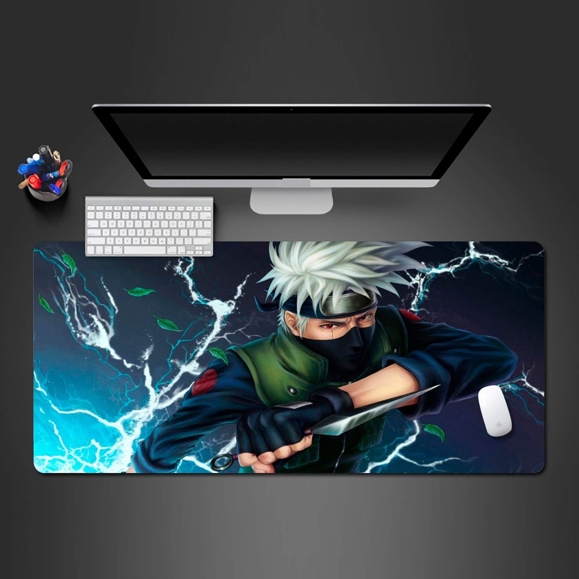 BILIVAN Kakashi Mauspad für PC, Gaming-Computer, XL-Mauspad, große Schreibtischunterlage, Gaming-Mauspad, Anime-Matte (900 x 400 x 3 mm)