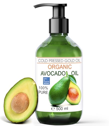 Bio Oil Pure Avocado Oil - 100% ökologisches, pflanzliches, natürliches Öl - Kaltgepresstes Öl für Haare, Haut, Gesicht, Massage - Bio & ökologisches Avocadoöl - Avocadoöl - 500 ml
