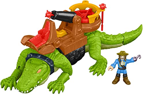 Fisher-Price Imaginext DHH63 - Laufendes Krokodil & Käpt'n Hook, Spielzeug ab 3 Jahren
