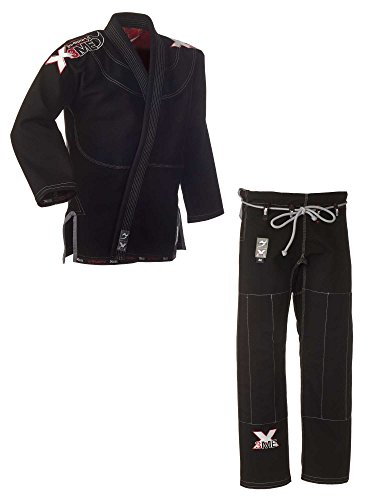 Ju-Sports BJJ Anzug EXTREME Black 2.0 I Solider Brazilian Jujutsu Anzug aus hochreißfestem Stoff I BJJ Gi Herren I Mehrfach vernäht I 100% Baumwolle I A2