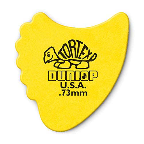 Dunlop 414R73 Tortex® Fins, Yellow.73mm, 72/Bag
