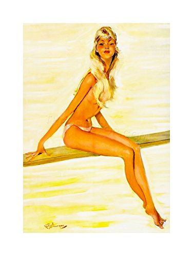 Wee Blue Coo Vintage Ad Travel Monte Carlo Monaco Sexy Blonde Girl Wall Art Print