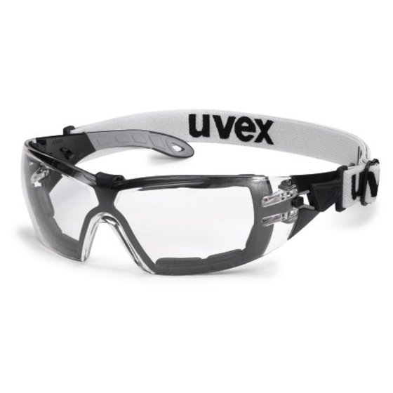 Uvex Pheos Schutzbrille mit Kopfband - Supravision Extreme - Transparent/Grau