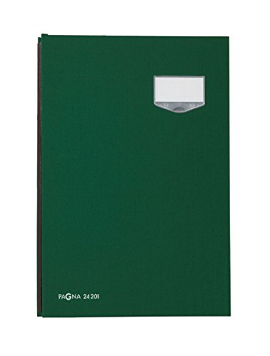 Pagna 24201-03 Unterschriftsmappe de Luxe 20-teilig Leineneinband, dehnbarer Rücken, rosa Löschkarton de Luxe-Beschriftungsschild, grün