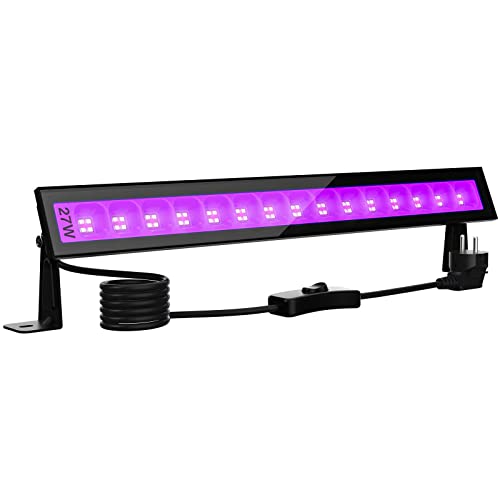 Onforu 24W LED Schwarzlicht, UV Bar Schwarzlichtlampe mit Stecker, IP66 Wasserdicht UV Strahler Außen, Fluoreszenz Schwarzlicht Strahler mit 36 LEDs, UV Licht Röhre mit Schalter für Party, Deko, Disco