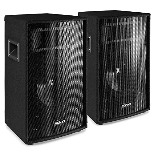 Lautsprecherset - Vonyx 12"" Lautsprecherset mit 2x SL12 Lautsprechern 600 Watt (1200 Watt gesamt) für größere Partys im oder ums Haus oder für den fortgeschrittenen DJ.