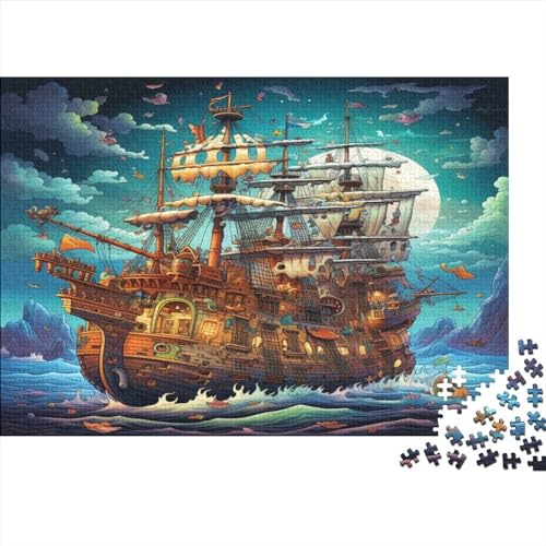 Puzzle für Erwachsene, 500 Teile, Puzzle, Schiff, Puzzle für Erwachsene, Kinder, Holzpuzzle, Lernen, Lernspielzeug, 500 Teile (52 x 38 cm)