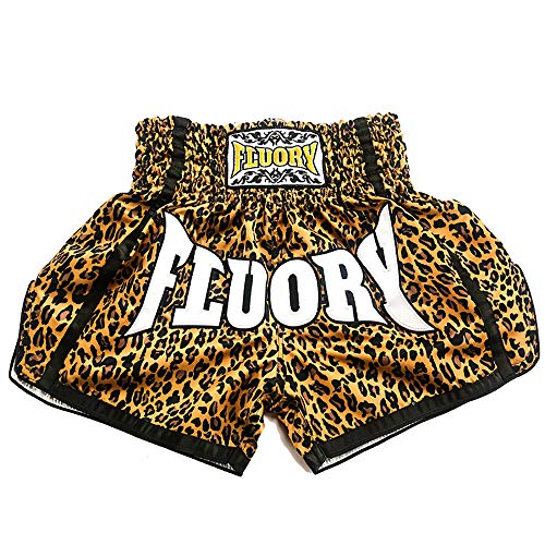 FLUORY, Muay-Thai-Shorts, reißfeste Shorts für Boxen / MMA / Kampfsport, Bekleidung für Männer / Frauen / Kinder Gr. XS, Mtsf52