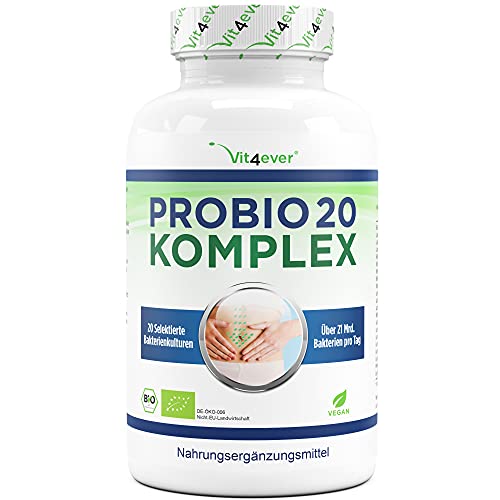 Probio 20 - Kulturen Komplex mit 20 Bakterienstämmen + Bio Inulin - 180 magensaftresistente Kapseln Bright JC Caps® - 21 Mrd Milchsäurebakterien je Tagesdosis - Hochdosiert - Vegan -