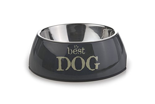 Beeztees 650352 Melamin Napf Rd Best Dog, 22 x 7.5 cm, grau