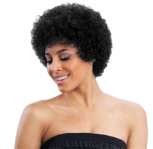 Perücke Für Frauen, Flauschige Und Realistische Schwarze Damenperücke Mit Kurzem Lockigem Haar, Natürliches Tägliches Haar Für Schwarze Mädchen, Junge Frauen Mittleren Alters Und Ältere Frauen