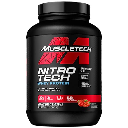 Muscletech NitroTech Proteinpulver, Muskelaufbau-Formel, 4lbs, Erdbeere