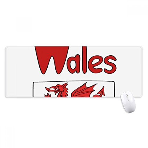beatChong Wales Nationalflagge Rot, Grün, Muster Anti-Rutsch-Mousepad Großer Erweiterte Spiel Büro titched Kanten Computer-Mat Geschenk