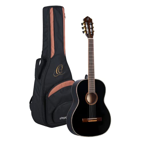 Ortega R221SNBK Konzertgitarre mit schmalem Hals (Luxus-Gigbag) schwarz