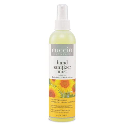 Cuccio Hydrating Hand Sanitizer Spray Mist 237ml (8oz) - Sunflower Oil & Eucalyptus