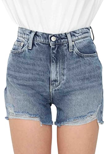 Calvin Klein Jeans Shorts MOM SHORT, mit leicht ausgefranstem Saum & Destroyed Effekten