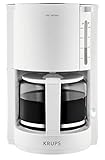 Krups F30901 Filterkaffeemaschine ProAroma | Glaskanne | Warmhaltefunktion | Automatische Abschaltung | 10 Tassen | 1.050 W | Weiß