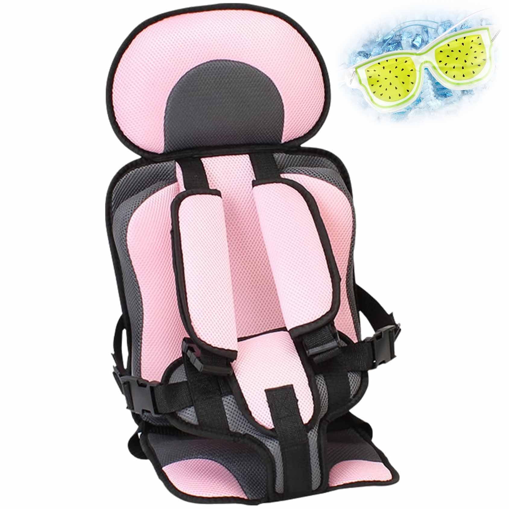 Auto-Kindersitz, einfacher tragbarer Auto-Sicherheitsgurt, 0–12 Jahre alter Auto-Sicherheitsgurtschutz, Premium-Sicherheitsgurtversteller für Kinder, verstellbare Schultergurte (L,Pink)