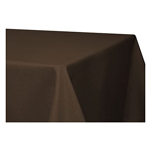 Tischdecke rechteckig Leinenoptik Lotuseffekt Tischwäsche Wasserabweisend Tischtuch Fleckenabweisend Bügelfrei Abwischbar Waschbar Innen und Außen Perleffekt (130 x 220 cm, braun)
