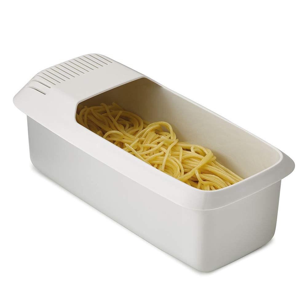Hosuho Mikrowellen-Nudelkocher mit Sieb, rechteckig, abtropfbar, hitzebeständig, Pasta-Boot-Dampfgarer, Spaghetti-Nudelkocher für Mikrowelle