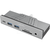 LogiLink USB-C 7-in-1 Multifunktions-Hub zum Klemmen, silber