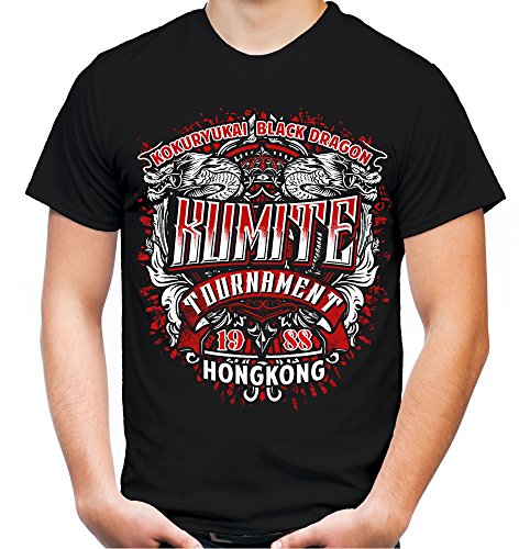 Frannk Dux Bloodsport Männer und Herren T-Shirt | Kumite Van Damme Muay Thai ||| (4XL, Schwarz)