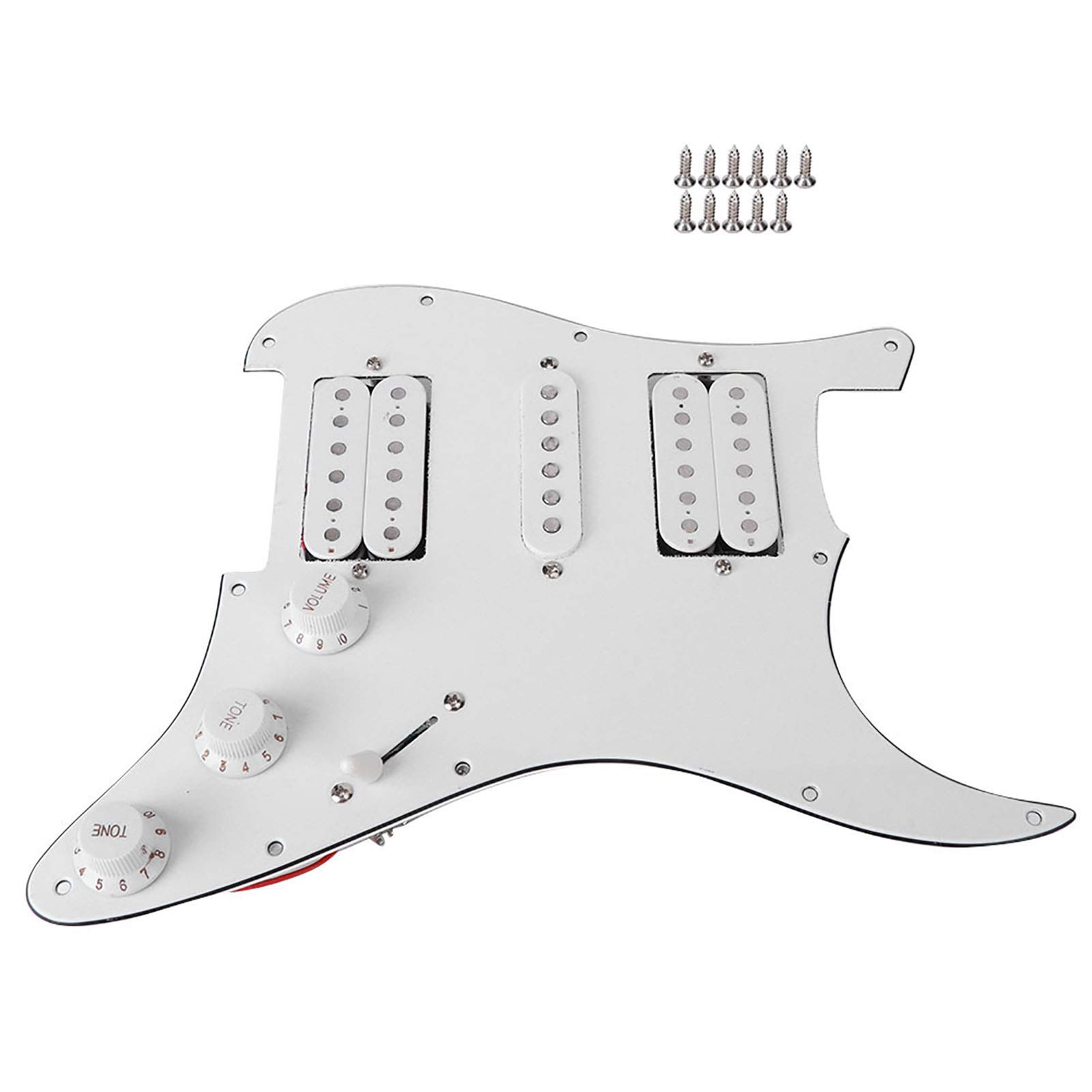 Demeras E-Gitarren-Board，Pickguard mit Single Coil Humbucker Tonabnehmer Humbucker Pickguard Nützlich für SQ E-Gitarre für Gitarristen(white)