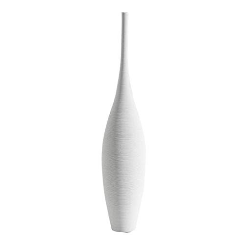 Fenteer Dekorative Vase, Kleine/Hoch Keramik Nordic Einfache Blume Zweige Vase für Tabletop Decor, Zen Natürliche Thema Blume Vase Wohnzimmer - Weiß C