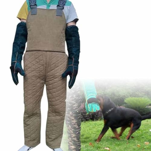 DDZJTPP Anti-Biss-Anzug für Hunde, Training für militärische Hundeschutzkleidung, Training für Hundebiss zur Stärkung der Sicherheitskleidung, Hundeschutzkleidung mit Handschuhe,B-M