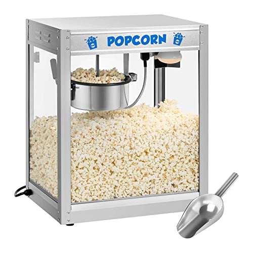 Royal Catering Popcornmaschine Popcornmaker RCPS-1350 (1.350 W, Arbeitsleistung ca. 6 kg/h, Topfdurchmesser 21,5 cm, Topfbeschichtung Teflon, inkl. Schaufel zum Befüllen)