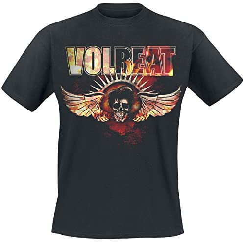 Volbeat Burning Skullwing Männer T-Shirt schwarz XXL 100% Baumwolle Band-Merch, Bands, Nachhaltigkeit