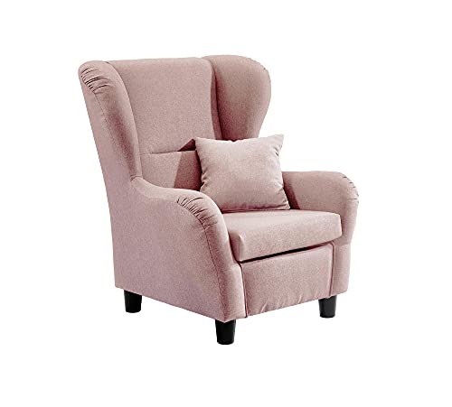 Ohrensessel in rosa im Landhausstil | Der perfekte Sessel für entspannte, lange Fernseh- und Leseabende. Abschalten und genießen!